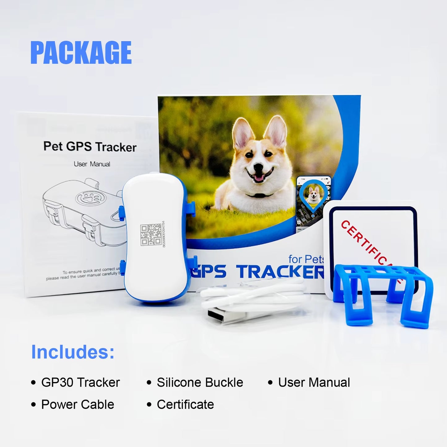 4G Waterproof GPS Tracker for Dogs and Cats - Smart Pet Locator with Live Tracking, Light/Sound Search, and Free Trial
