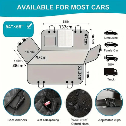 Transform Your Car with the Ultimate Waterproof and Scratch-Resistant Dog Hammock Seat Cover!